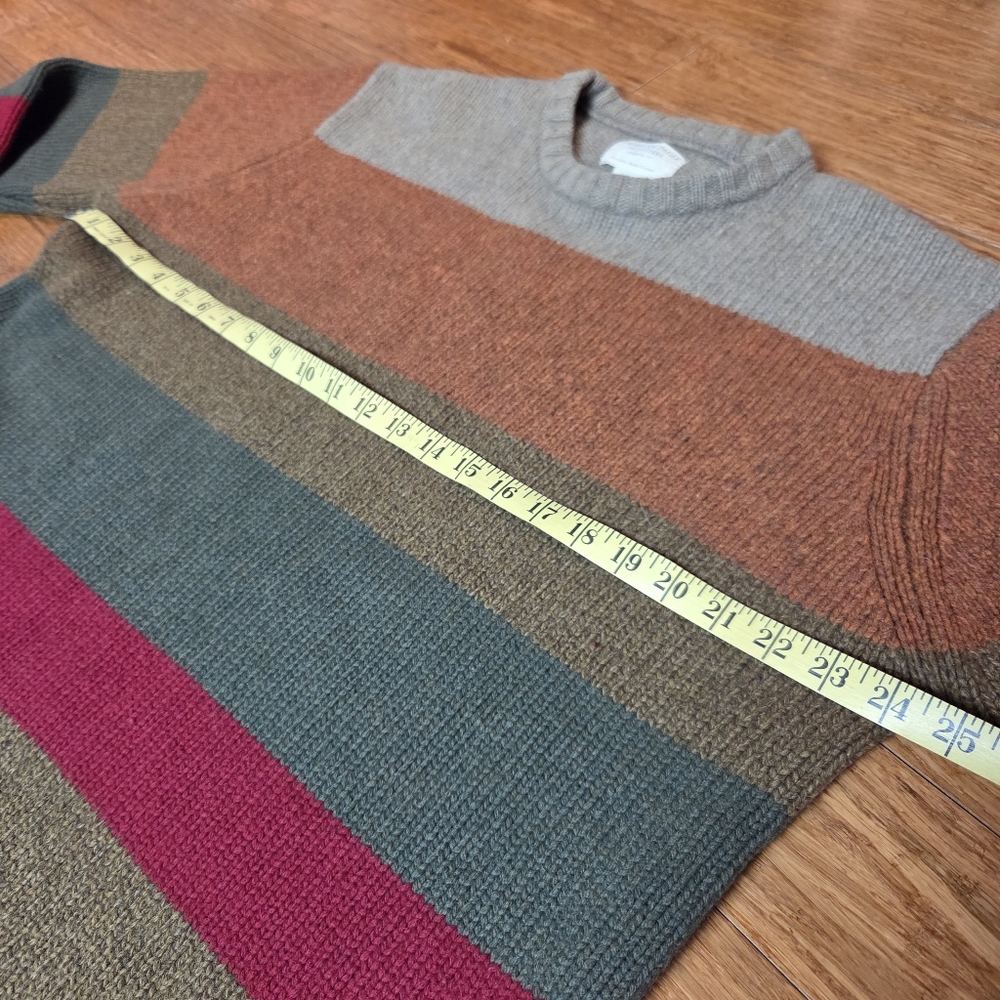 VTG American Eagle 100% Lambswool Colorblock Sweater | Earth Tones | L / G - Picture 9 of 15